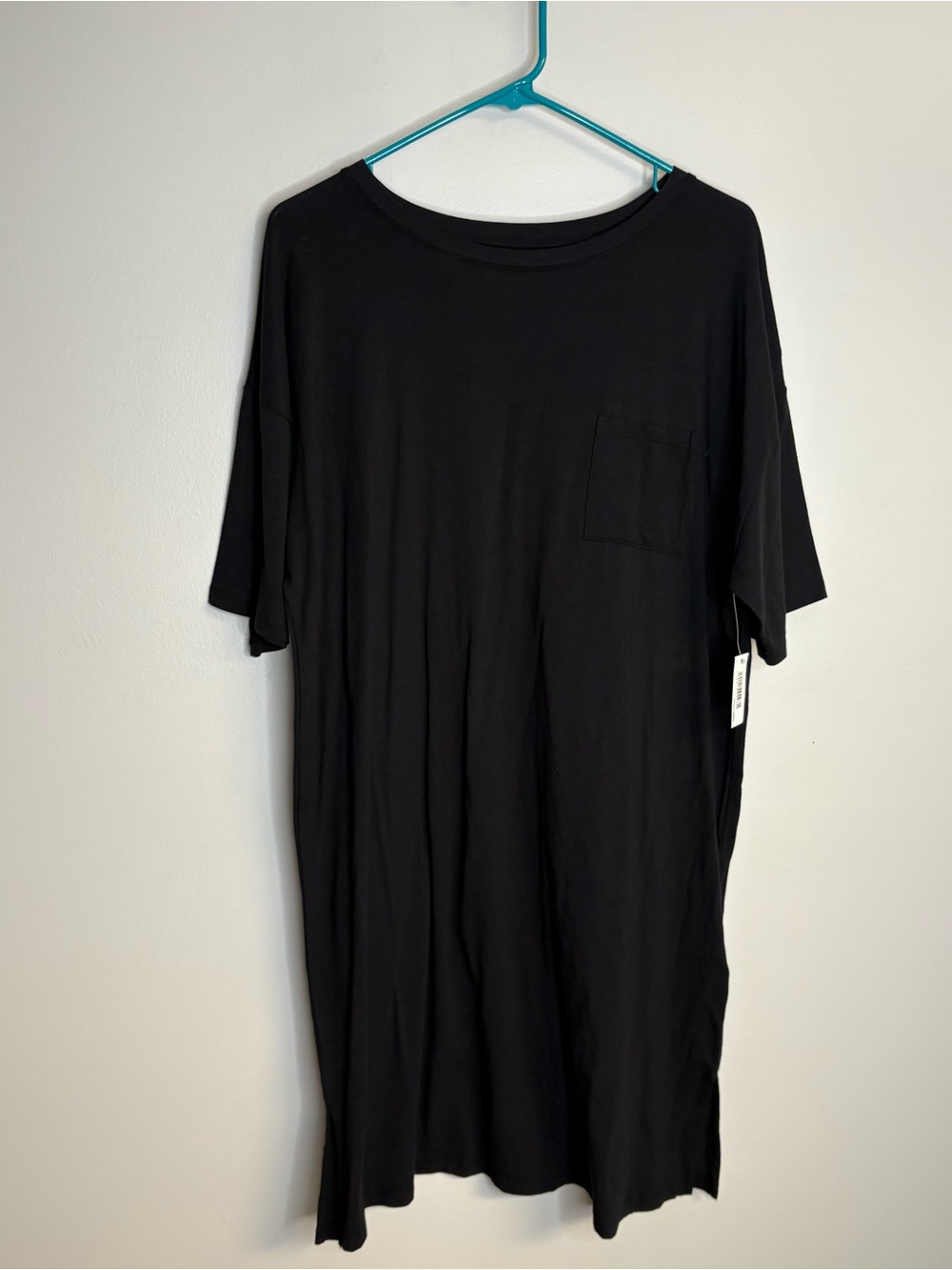 Womens Black Oversized Sleep T-shirt